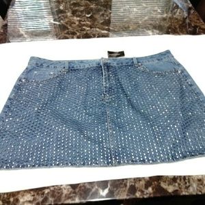 Plus size mini Jean skirt